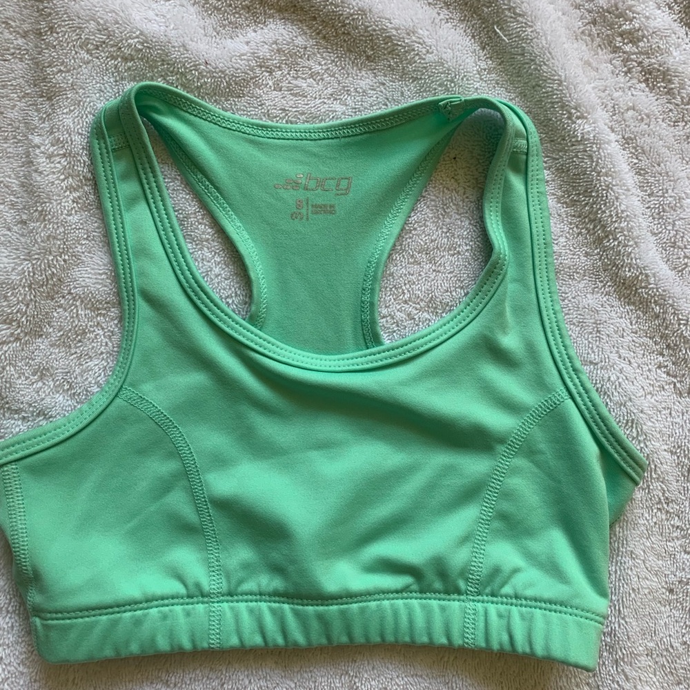 Mint green girls jog bra